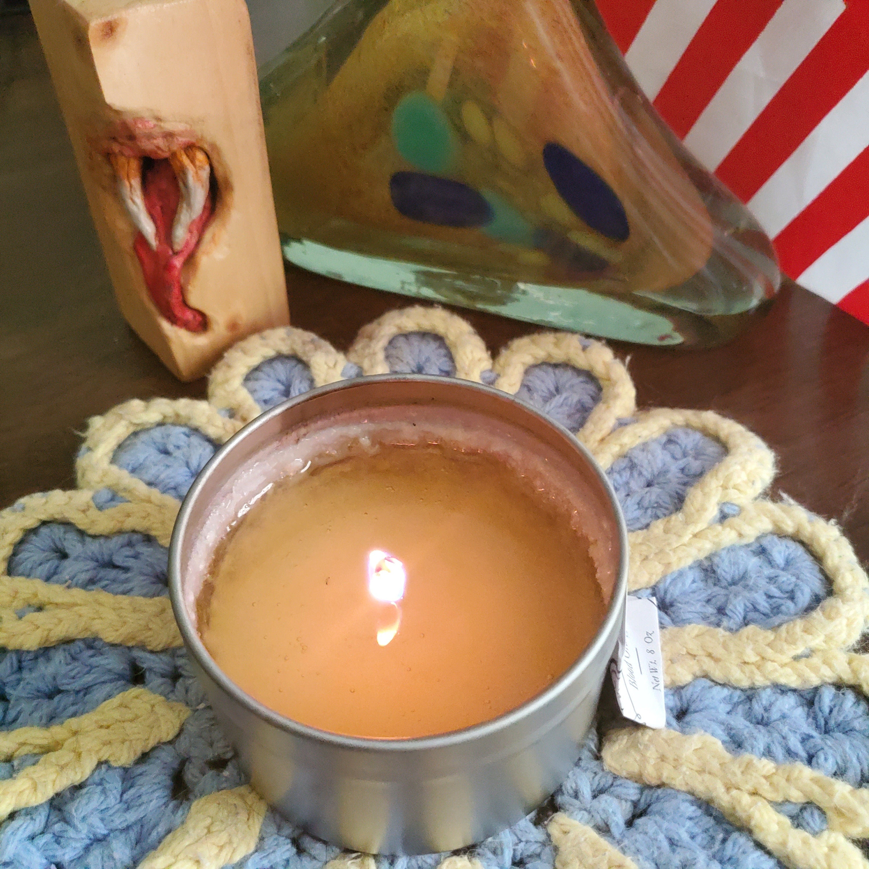 Blood Orange Soy Wax Candle 8oz Candle in Silver or Gold Travel Tin