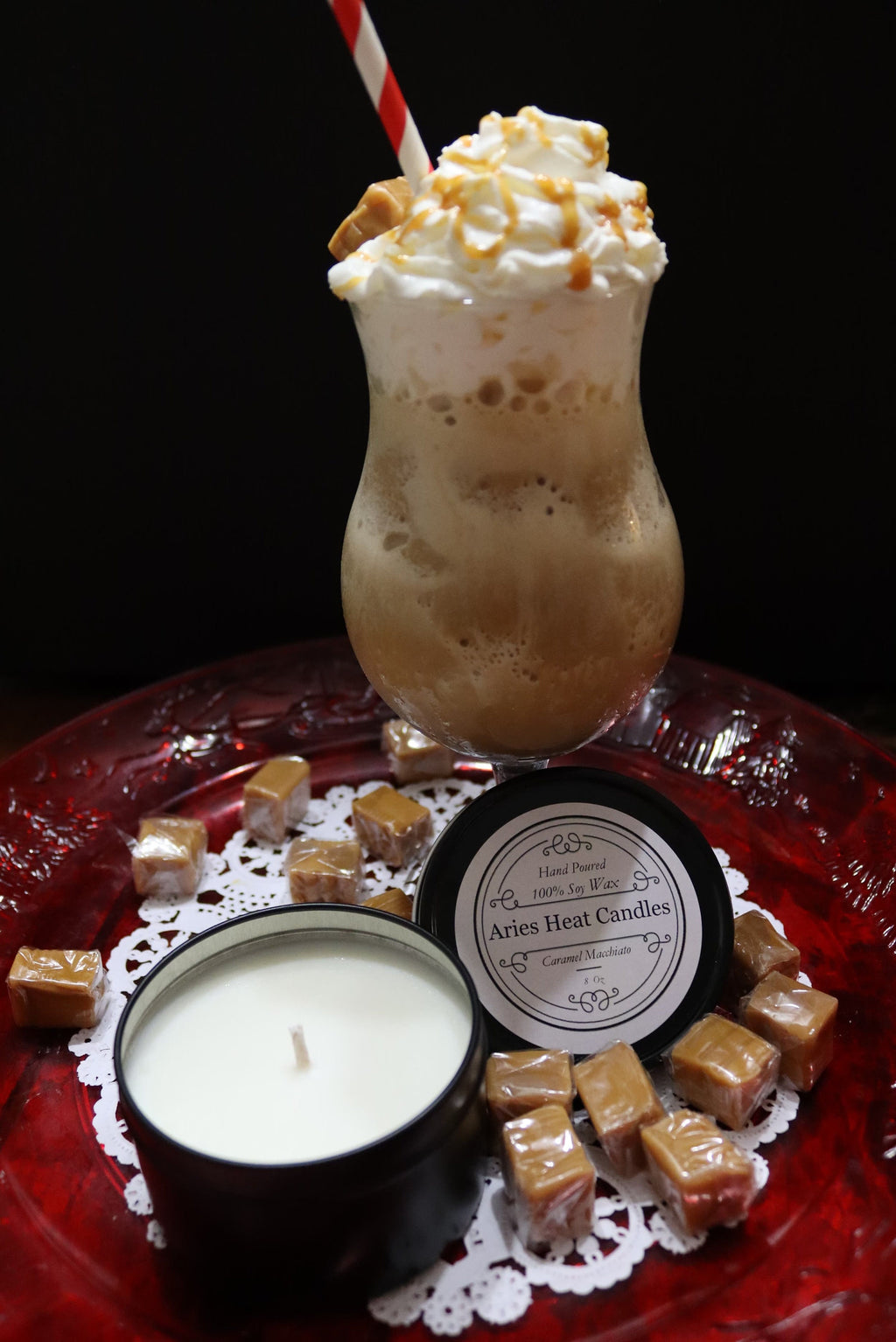 Caramel Macchiato Soy Candle in Gold or Silver Travel Tin