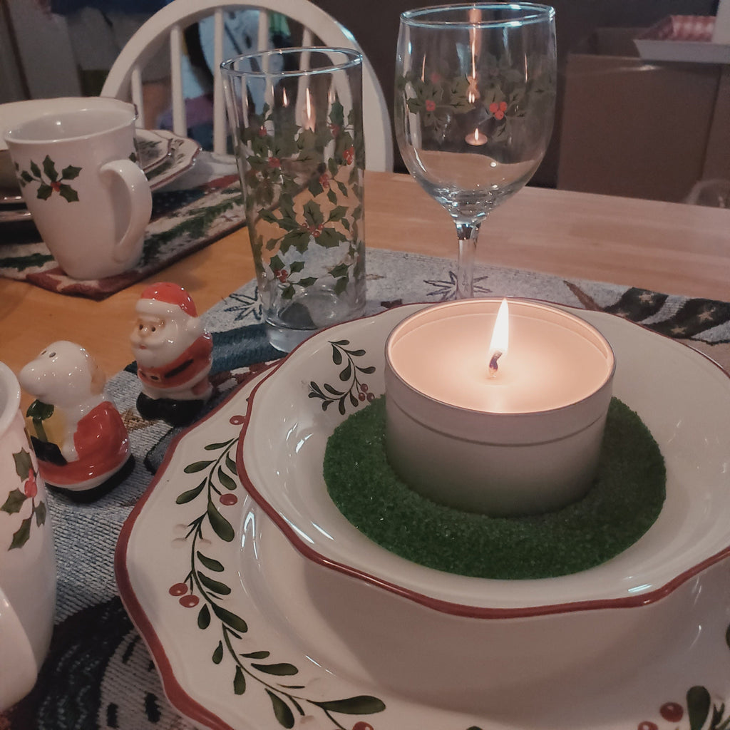 Dragon's Blood Soy Wax Scented 8oz Candle in Silver or Gold Travel Tin