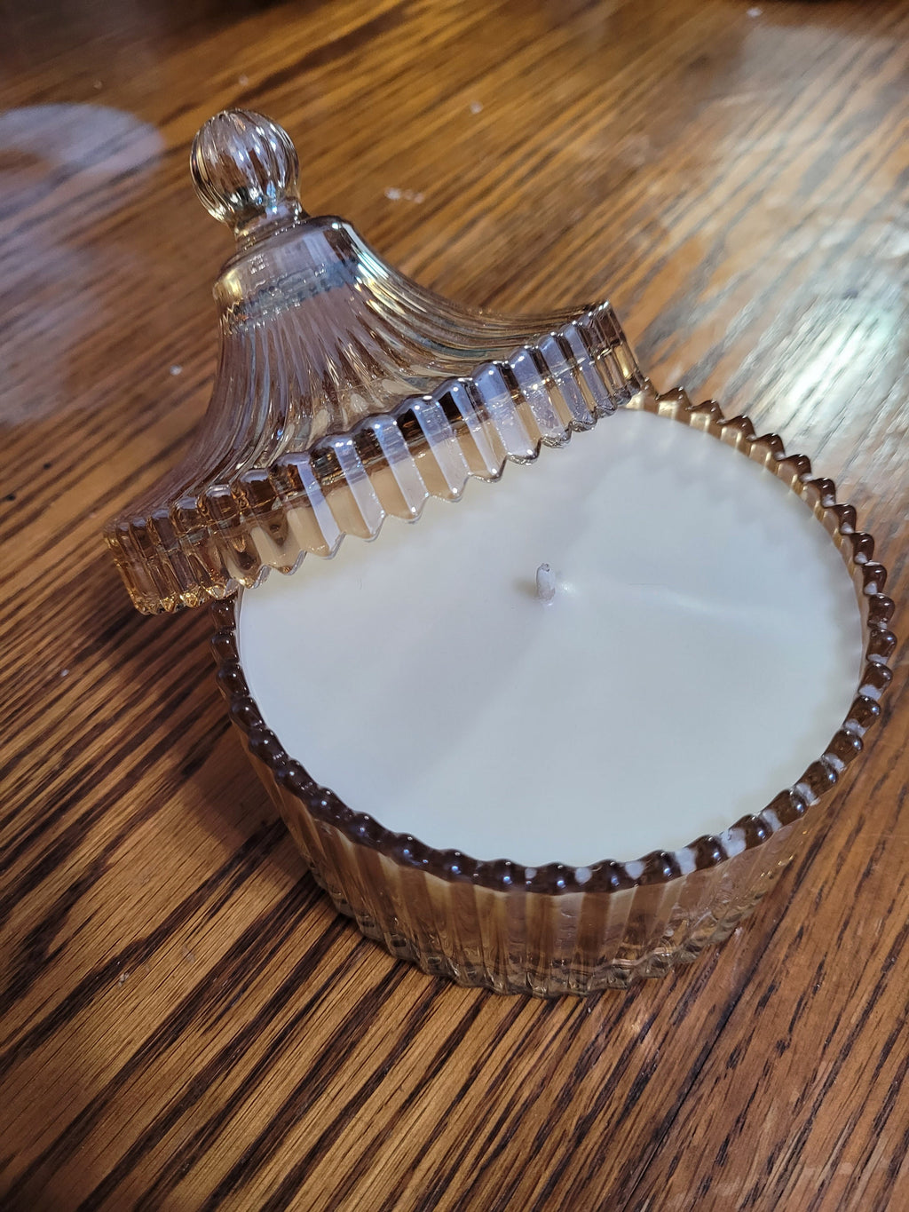 Soy Candle 10oz in Gold Vintage Glass Jar