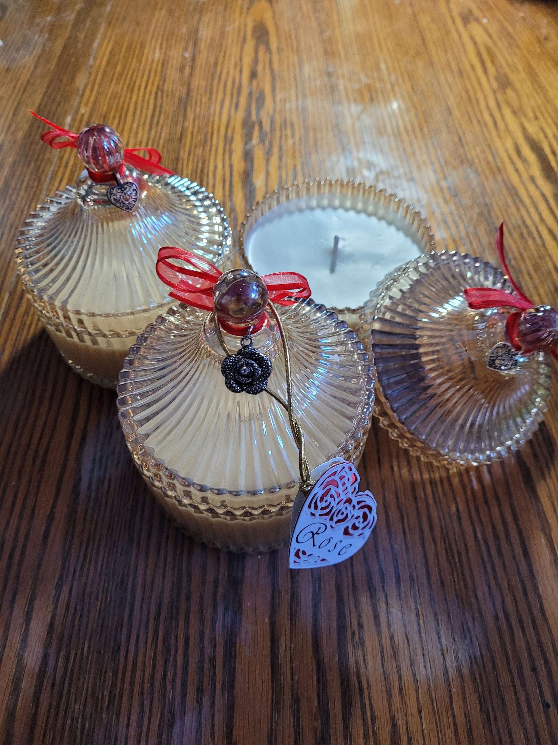 Soy Candle 10oz in Gold Vintage Glass Jar