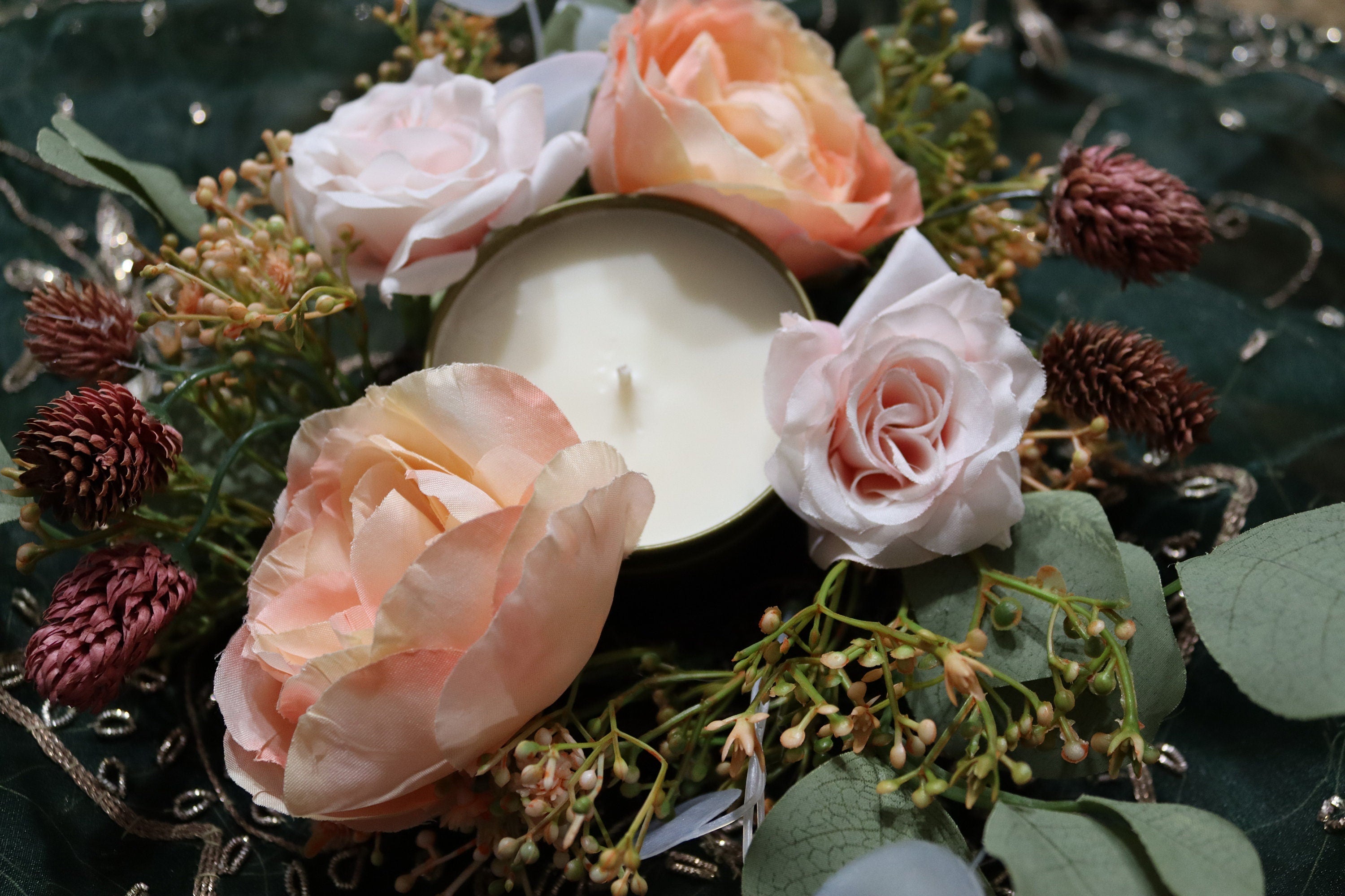 Gardenia Soy Wax Scented 8oz Candle Silver or Gold Travel Tin