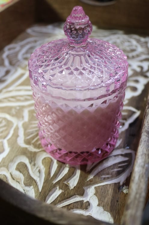 Soy Candle 8.5oz in Pink Diamond Glass Jar
