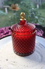 Soy Candle 24oz in Ruby Red Diamond Glass Jar