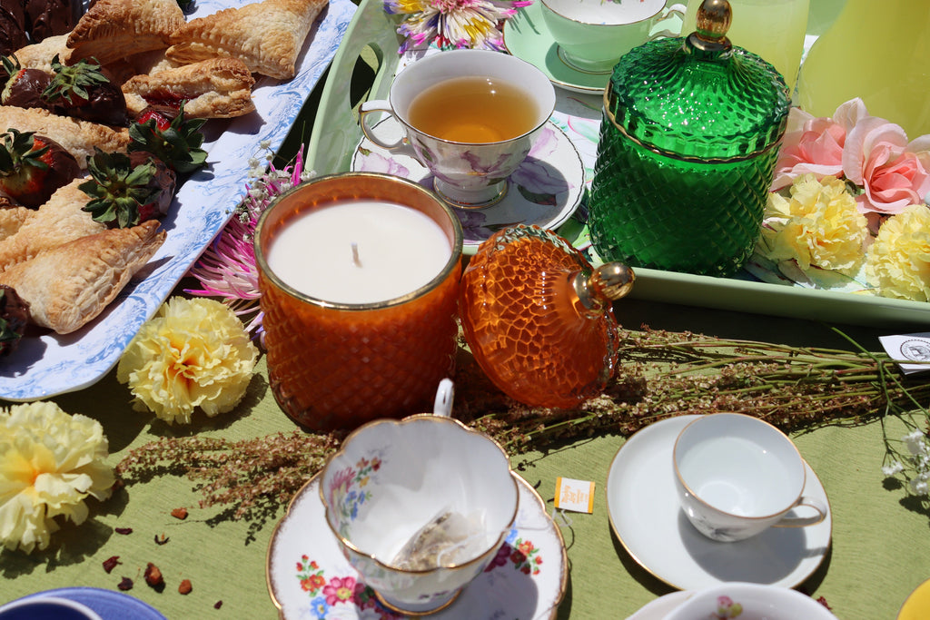 Soy Candle 24oz in Orange Diamond Glass Jar