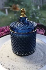 Soy Candle 24oz in Blue Diamond Glass Jar