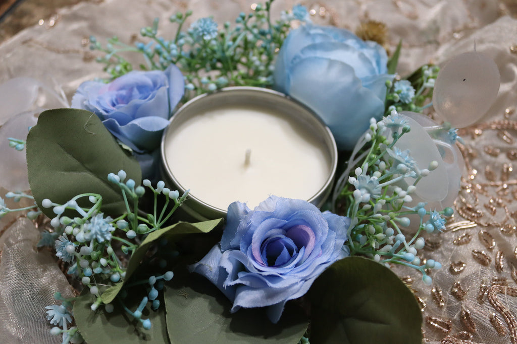 Spiked Eggnog Soy Wax Scented 8oz Candle Silver or Gold Travel Tin