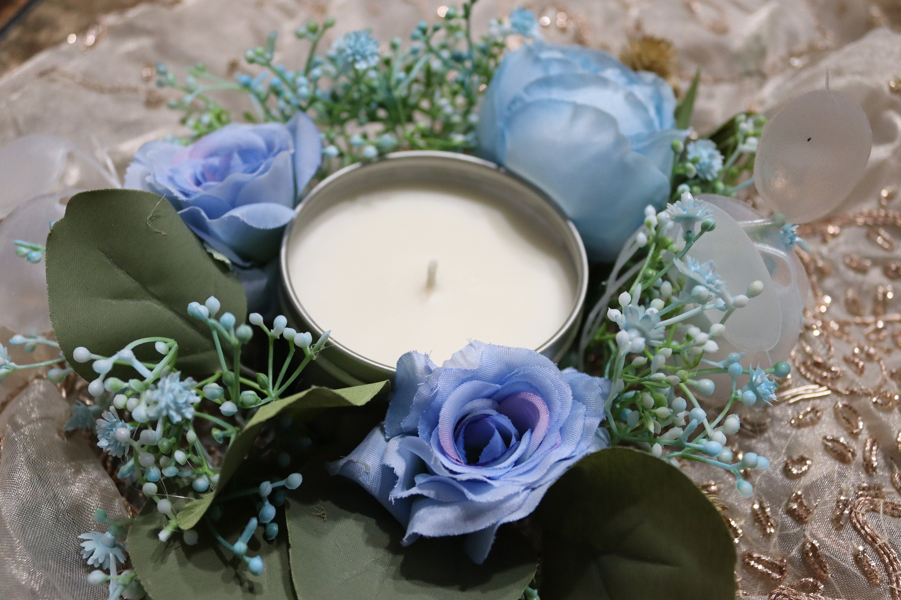 Spiked Eggnog Soy Wax Scented 8oz Candle Silver or Gold Travel Tin