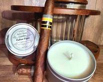 Cuban Cigar Soy Wax Scented 8oz Candle Silver or Gold Travel Tin contry of origin USA